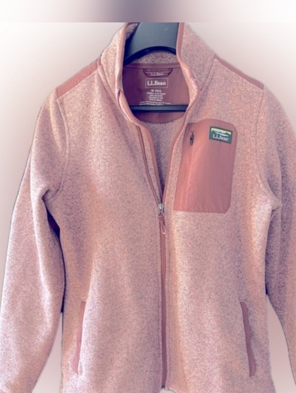 Women's LL Bean Light Pink Sweater Jacket Size Medium - Picture 2 of 3